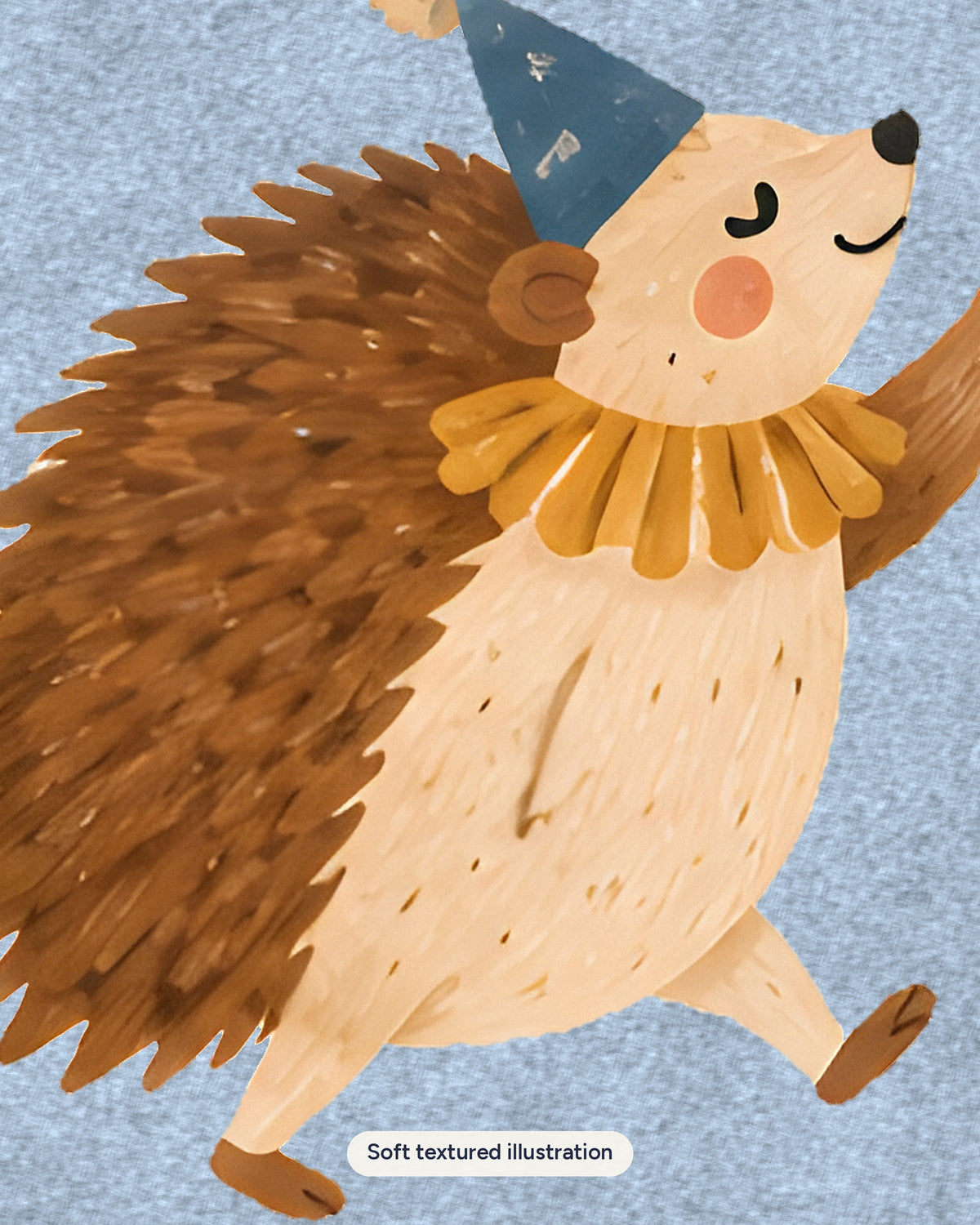 Hedgehog Nursery Print, Woodland Circus Wall Art, Powder Blue Kids Room Decor, Party Hat Animal Poster, Printable Download