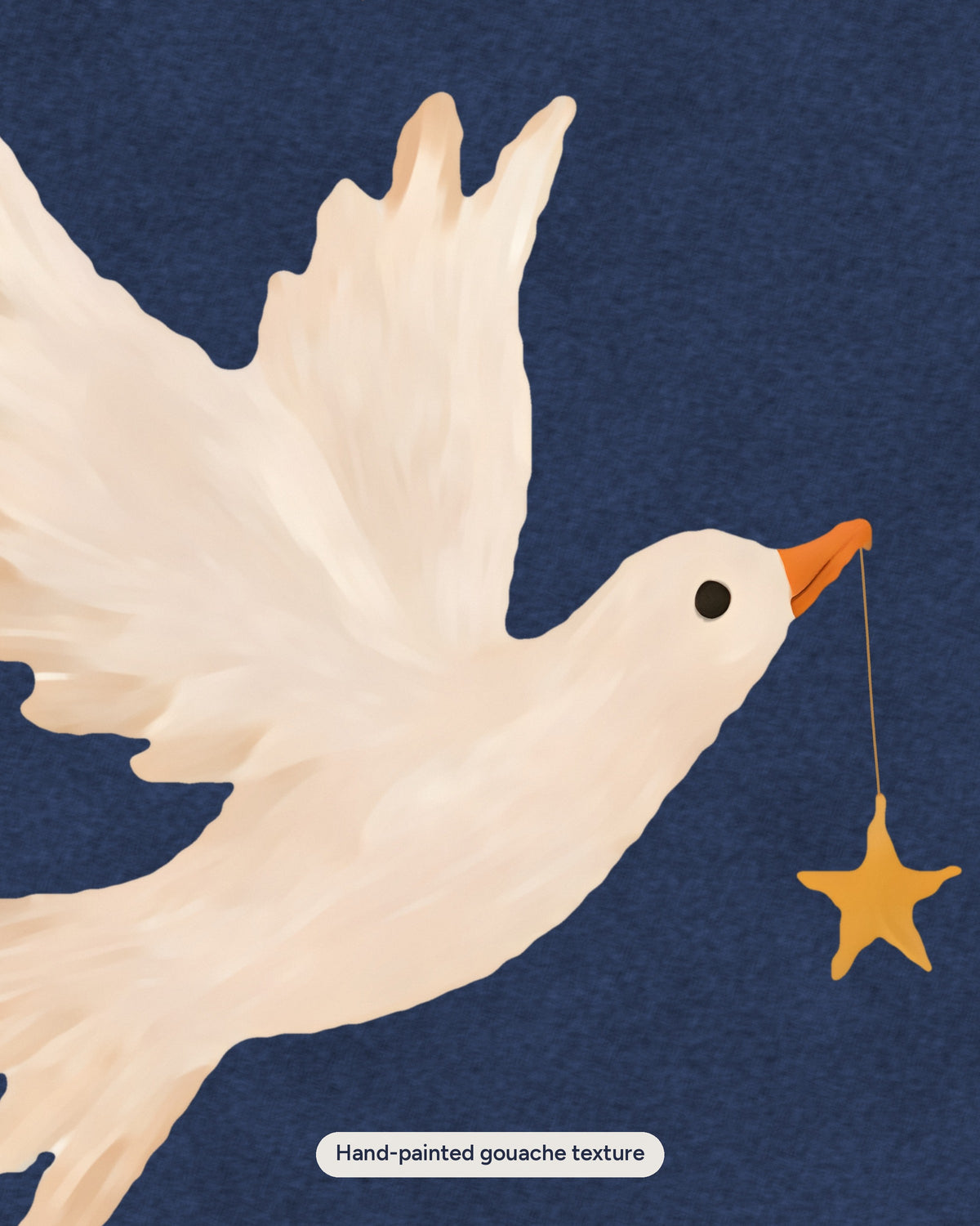 Dove Nursery Print, Night Sky Bird Wall Art, Vintage Circus Kids Room Decor, Moon and Stars Painted Poster, Navy Printable Download